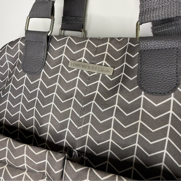 Banana Fish Stylish Gray Chevron Women's diaper Bag - Picture 2 of 12